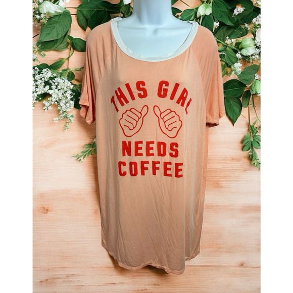 Victoria's Secret PINK Super Soft Sleep Shirt Sz Small Coffee Pajamas Oversized - Picture 1 of 8